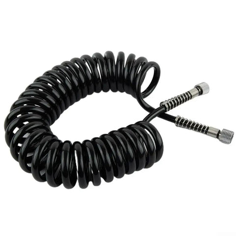 Kickass Flexible PU Coil Hose Built For Pro Airbrush Sessions With No Sweat Leak Resistant Connectors And Secure Clamps For Super Smooth Air Flow On Cool Jobs Without Drips Keeping Gear In Prime Daily black 3m coil hose with metal fittings