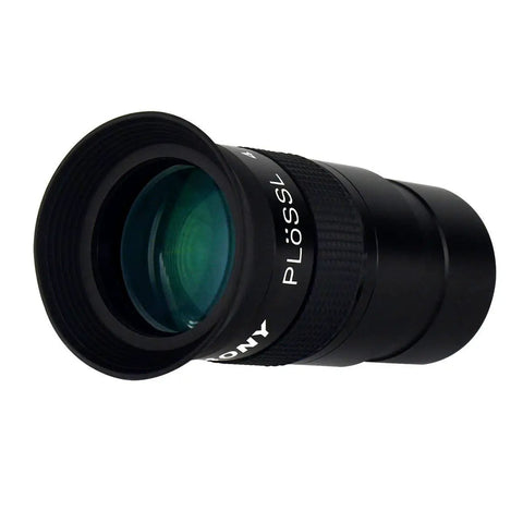 40mm Plossl Eyepiece for Telescopes 1.25 Inch Dope Optics with fully multi coated 4 element glass, metal body, angled view