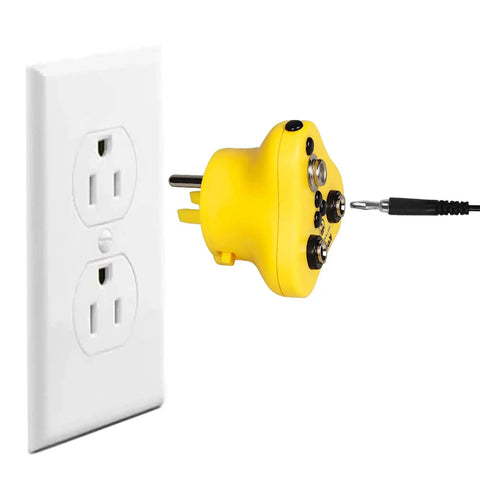Yellow plug from 4 In 1 ESD Grounding Kit With Anti Static Wrist Strap ESD Plug Screw Stud And 10 Ft Grounding Cord With 2 Banana Jacks