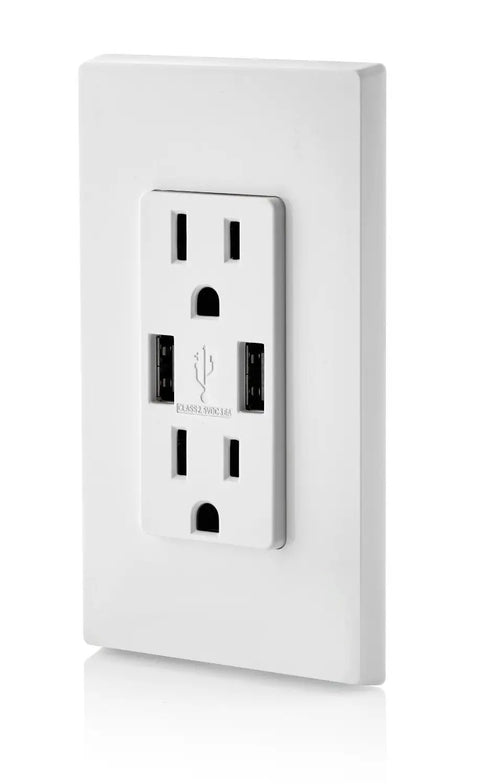 Smart USB Charger Tamper Resistant Duplex Receptacle 15 Amp Upgrade Your Home Office Setup With No Fuss Two High Powered USB Ports