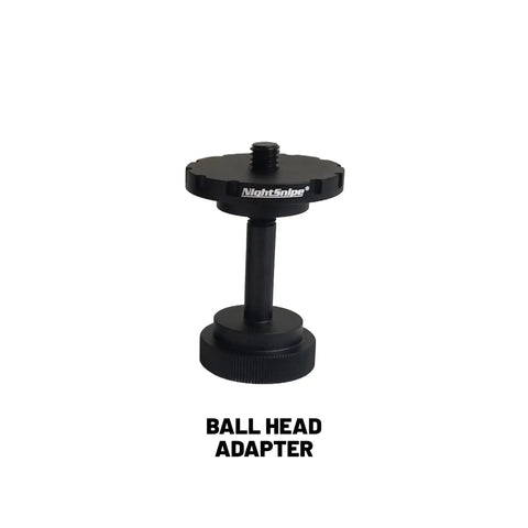 DeathGrip Ball Head Conversion Kit With Ball Head Adapter for DeathGrip Tripods, showing black anodized aluminum adapter.