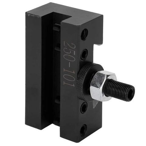 Rock Solid Quick Change Boring Tool Holder Set With Top Shelf High Carbon Steel Clamps showing a precision tool clamp with threaded bolt.