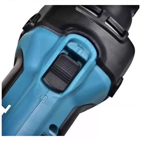 Close-up of Rugged 18V LXT Cordless Die Grinder with removable side handle and switch for precise control during use.