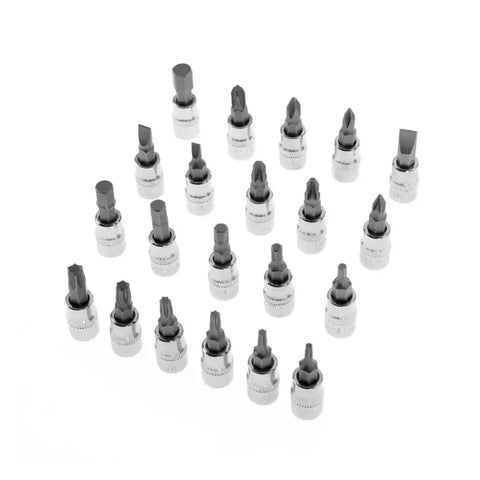 Nuts And Bolts 46 Piece Torque Wrench And Screwdriver Ratchet Set Chrome Vanadium Steel Socket Spanner Kit For Auto Bike Household Mechanic Repair Jobs Hand Tool Black - 24 chrome vanadium screwdriver bits.