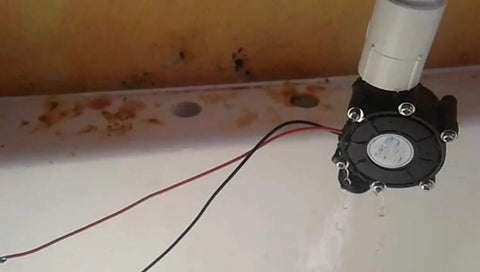 Portable Micro Hydroelectric Turbine Generator for DIY LED Lighting and Off Grid Power Direct 0-80V DC Output in use