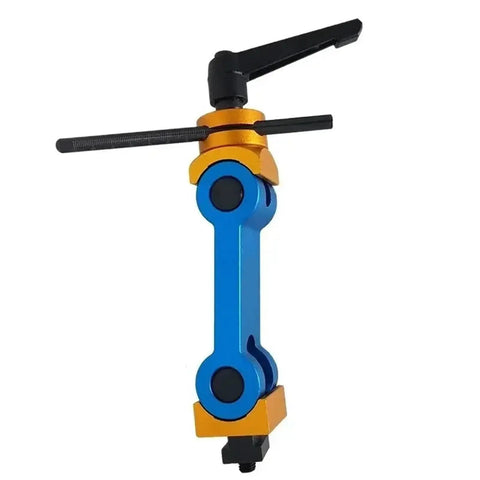 Factory Fresh Adjustable Cnc Milling Machine Work Stop Block Positioner For Heavy Duty Lathe Setup Universal M10 M12 M16 Thread Clamp with blue and yellow design.
