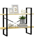Two-Tier Pine Wood Book Cabinet for Home Office Storage with decor, rugged industrial style bookshelf with solid shelves