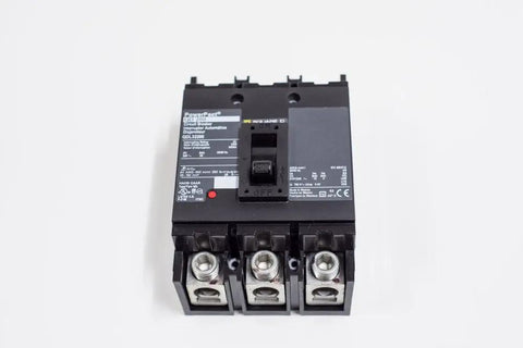 QGL32100 Molded Case Circuit Breaker 100 Amp 600Volt Industrial Power Distribution Equipment, front view with terminals.