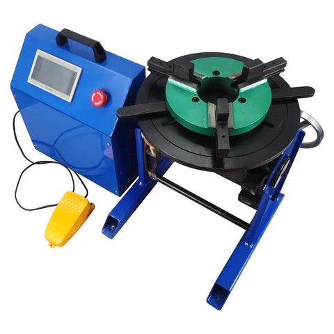 Heavy Duty Rotary Welding Positioner Turntable With Stepless Speed Control And Manual Tilt Design Featuring 320Mm Workbench for welding setups.
