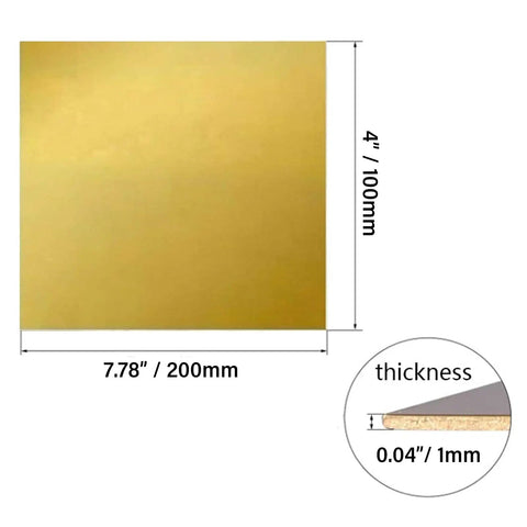 H62 Brass Sheet Plate 1mm Thick 100 X 200mm Solid Blank Pro Grade For CNC Machining DIY Projects