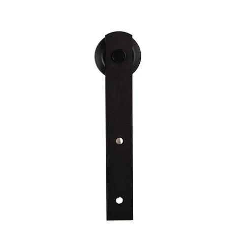 6 Ft Sliding Barn Door Hardware Kit Heavy Duty Sturdy With Quiet Operation I Shape Hanger in black steel