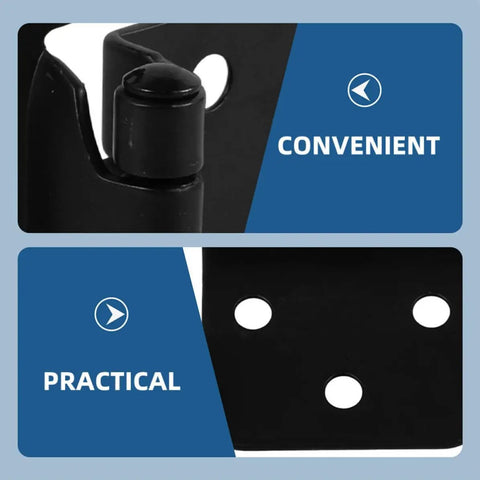 Spring Loaded Auto Close RV Door Hinges With Semi Concealed Self Closing Mechanism In Heavy Duty Steel Half Overlay Design details