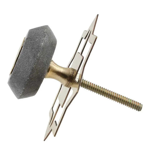 20 Piece Round Stone Grey Cabinet Knob Set For Dresser And Drawer Handles That Upgrades Your Cabinets With Durable Rust Resistant Hardware Stylish Decorative Hardware And Easy Install Bolts Included; side view of knob with bolt