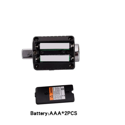 Gensdh Digital Torque Meter With Large Screen Display For Precise Measurement Adjustable Torque showing battery compartment and handle.