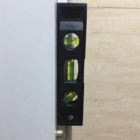 Heavy Duty 2 Pack 6 Inch Torpedo Level Magnetic Box Featuring 45 90 180 Degree Top Reading Vials Ultra Compact Frame showing green vials.