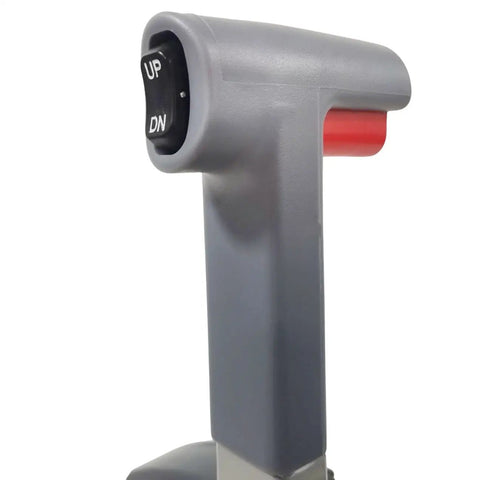Close-up of a marine throttle control with up and down buttons, part of the Outboard Pull Start Throttle Harness Kit