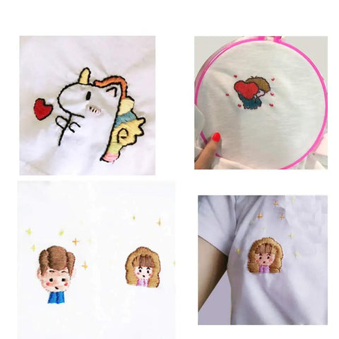 Totally Sick Rainbow Embroidery Floss Assortment Featuring Fifty Smooth Cotton Threads used for cute cartoon embroidery designs.