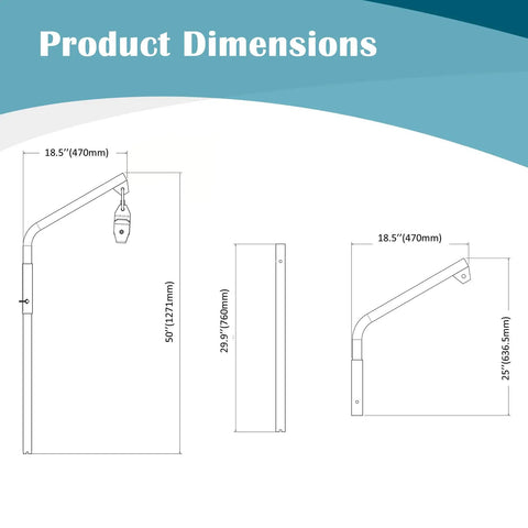 Product dimensions of Rugged Pro Grade 800 Lb 304 Stainless Steel Crab Pot Puller Davit Rig with Ball Bearing Pulley Block.
