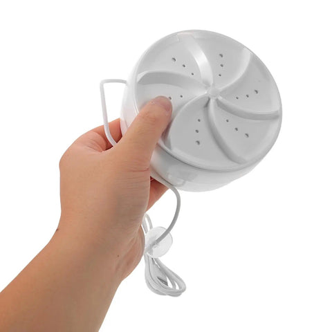 Premium Compact Portable Mini Washing Machine For Delicate Clothes And Gentle Garment Refresh Slick Ultrasonic Hand Washer in hand.