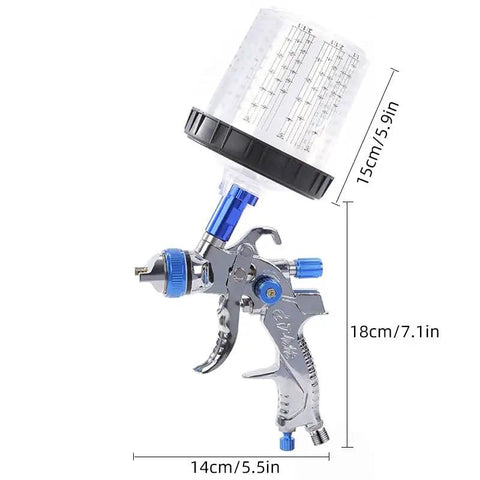 Badass Pneumatic Paint Spray Gun Kits With Slick High Atomization 18cm air spray gun with 600ml cup and adjustable regulator.