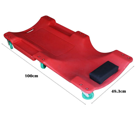 Built Different Mechanic Rolling Creeper With Ergonomic Padded Headrest And Smooth Gliding Universal Casters, 100cm size.