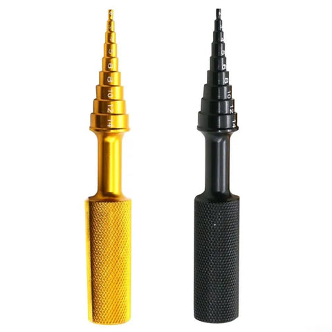 Thinking Process: blind hole collet bearing extractor tool, gold and black aluminum alloy, 2mm-14mm sizes