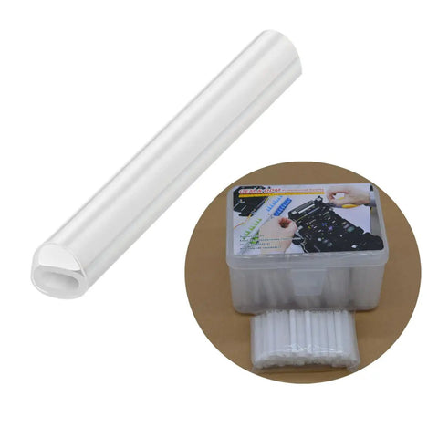 Pro Grade Ribbon Mass Fiber Optic Fusion Splice Sleeve 40mm Heat Shrink Tube For Ribbon Cables displayed with packaging box