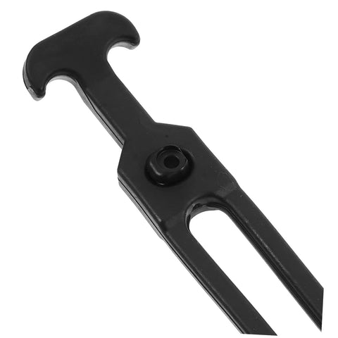 Close-up of black rubber T-handle from Three Sets Rubber T Handle Latches Built To Last Flexible Elastic Draw Latches for vibration absorption.