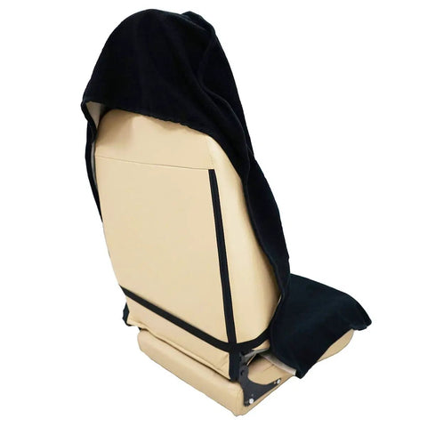 Waterproof Front Seat Cover Protector For Cars And SUVs Sweat Guard Three Layer Towel Material With Non Slip Backing Black 1Pcs shown on seat