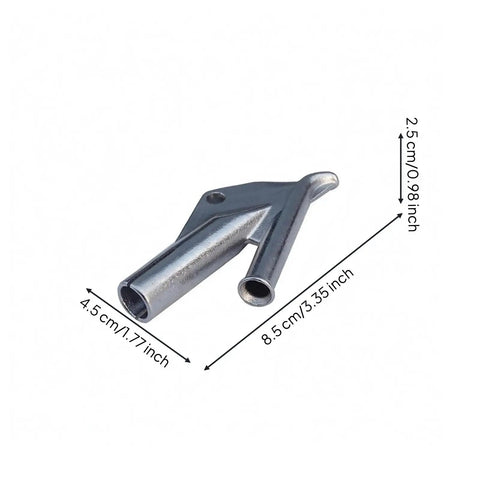 Stainless Steel Torch Nozzle With Air Nozzle Adapter For Repair And Fabrication 35mm, angled view with measurements