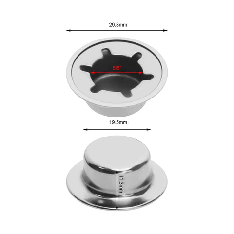 10 Pack Badass Heavy Duty Axle Push Nuts Rock Solid 5/8 Inch Shaft Fasteners detailed view of metal cap studs, size 5/8 inch.