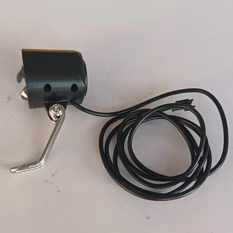 Rock Your Ride With This Super Cool 2 In 1 Waterproof E Bike LED Headlight That Doubles As A Loud Horn For Safety On Any Scooter Motorcycle Or Bicycle Out There black metal headlight with cable