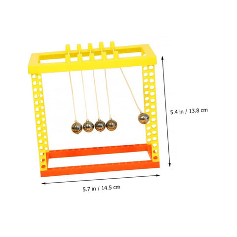 Colorful Desktop Newtons Cradle Balance Balls Set For Science Lovers Pendulum Physics Desk Toy with plastic frame and balls