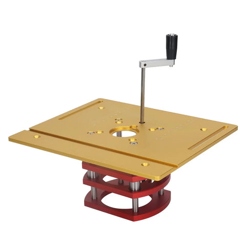 Kickass Router Lift Base For Woodworking Tables Featuring A Smooth Crank Handle For Exact Height Tuning Solid Aluminum Build