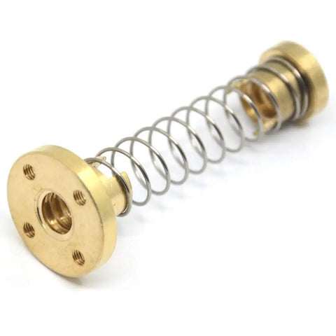 Brass nut with spring for T8 Anti Backlash Spring Loaded Nuts Set Of 2 With Four M3 Holes For Acme Tr8x2 Lead Screw