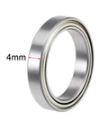 Close-up of 6703ZZ Deep Groove Ball Bearings 17mm Bore 4mm Width Chrome Steel with measurement indicator.