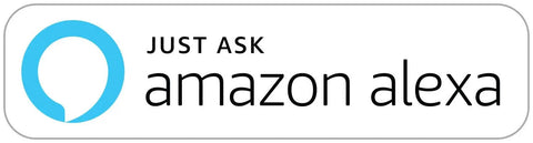 Just ask Amazon Alexa logo with blue circle and text