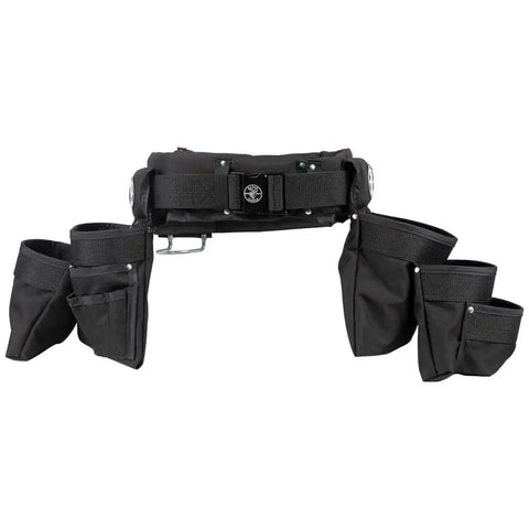Electrician's Padded Tool Belt And Pouch Combo, 11-Pocket 4-Piece Set With 8-Pocket Pouch, large Cordura belt and hammer holder
