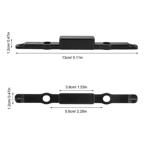 Snag This Heavy Duty Luggage Handle Button Replacement for Telescopic Suitcase Pull Rods and Trolley Bags to Snap Back and Restore Full Control on Your Next Trip or Daily Commute Without Hassle, black plastic latch, dimensions shown.