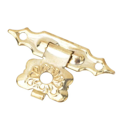 Old School Vintage Floral Hasp And Toggle Clamp Kit 50 Piece Heavy Duty Yellow Iron Latches for cabinets, boxes, drawers.