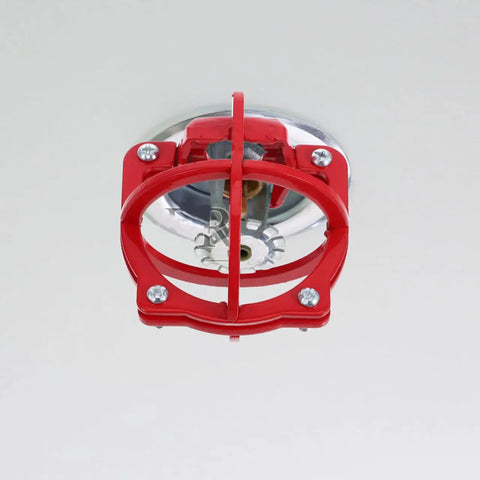 Bad Boy Fire Sprinkler Head Guard Cage To Dodge Dents And Kick Damage Real Quick On 3 34 Inch Fixtures, red steel cage over sprinkler.
