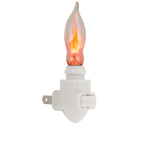 Flicker Flame Light Bulb Dope Orange Candle Like Glow 3 Watt 130 Volt E12 Candelabra Base Nickel Plated Realistic Dances