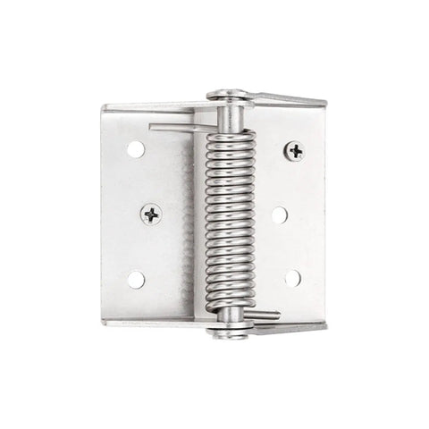 Self Closing Spring Hinge For Fence Gate Heavy Duty Silver Finish Includes Six Screws And Mounting Hardware Quick Install Weatherproof Design