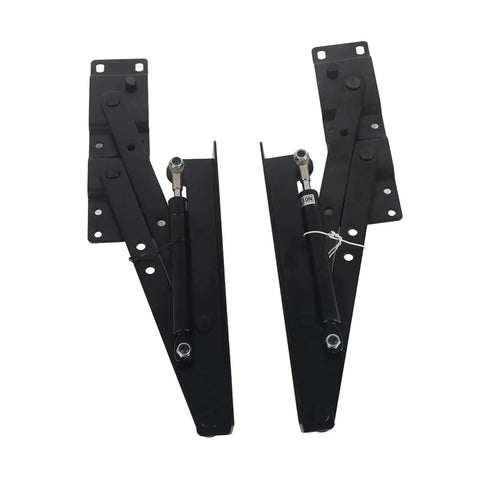 DIY Coffee Table Lift Mechanism Kit With 2 Hydraulic Hinges, Spring Loaded Lift Top Frame, 125 Degree Angle, 100lb Capacity, Black Steel