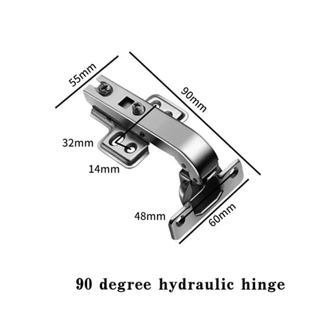 45 to 90 Degree Hydraulic Damper Hinge with measurements for Cabinets and Wardrobes Soft Close Corner Door Hardware Easy Install