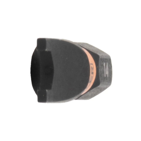 Top Tier Spanner Number 14 Snake Eye Impact Driver Bits One Inch Long With Quarter Inch Shanks Premium S2 Steel, hex tip view.