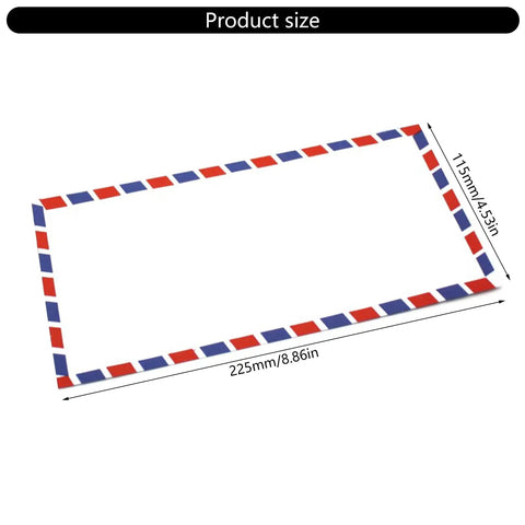 Air Mail Envelopes Bulk Pack 5 10 20 Pieces 115x225mm 4.53x8.86in With Aviation Stripes for Secure Document Mailing, Easy Seal, Ideal for Home, School, and Office Tasks envelope size guide
