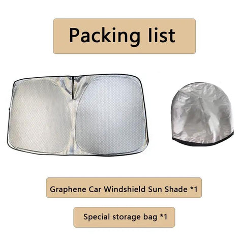Extra Large Foldable Windshield Sunshade For Mercedes Benz Cla 2026 Eq Ev Premium Thermal Ray Blocker with storage bag.
