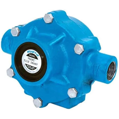Eight-Roller Sprayer Pump With Cast Iron Housing Delivers 22.5 GPM At 300 PSI For Farm Sprayin' Fertilizer And Liquid Nutrients, blue pump with NPT ports