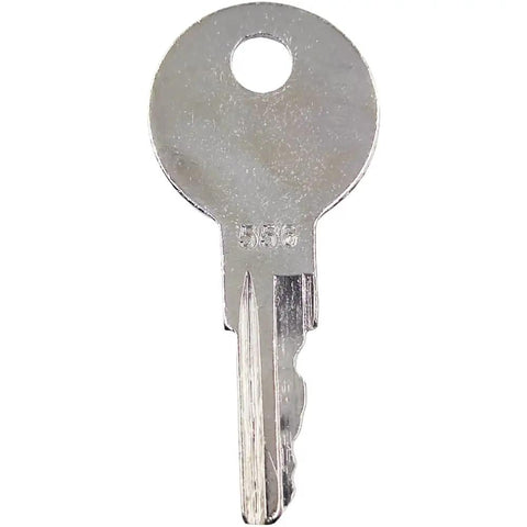 Set Of Three Replacement Ignition Keys For Hyster And Yale Equipment Plus Ford New Holland Forklifts Skid Steers And Backhoes Built Tough To Kickstart Your Rig Instantly Without Hassle - PK556 key close-up.